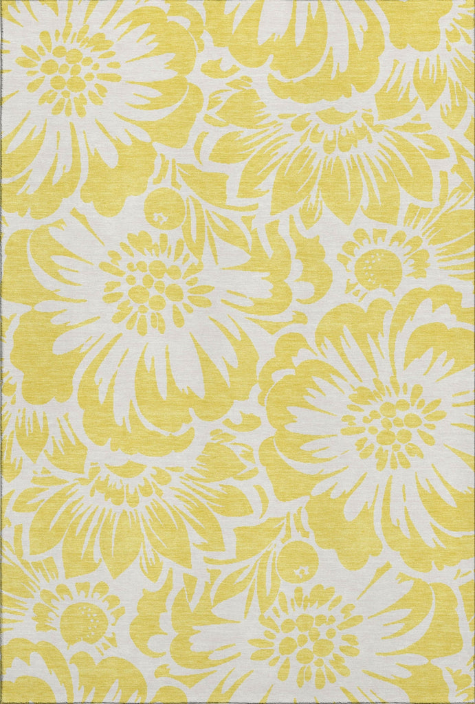 Piper Looms Mayfield Floral AMF551 Yellow Machine Washable Area Rug main image