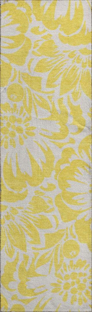 Piper Looms Mayfield Floral AMF551 Yellow Machine Washable Area Rug Runner Main Image