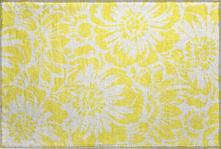 Piper Looms Mayfield Floral AMF551 Yellow Machine Washable Area Rug Scatter Main Image