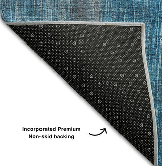 Piper Looms Mayfield Striped AMF552 Blue Machine Washable Area Rug Backing Image