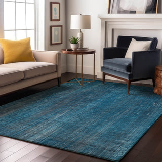 Piper Looms Mayfield Striped AMF552 Blue Machine Washable Area Rug Lifestyle Image Feature