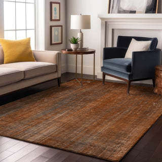 Piper Looms Mayfield Striped AMF552 Paprika Machine Washable Area Rug Lifestyle Image Feature
