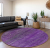 Piper Looms Mayfield Striped AMF552 Purple Machine Washable Area Rug Round Lifestyle Image Feature