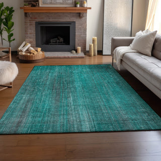 Piper Looms Mayfield Striped AMF552 Teal Machine Washable Area Rug Lifestyle Image Feature