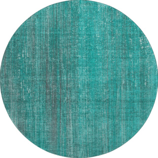 Piper Looms Mayfield Striped AMF552 Teal Machine Washable Area Rug Round Main Image