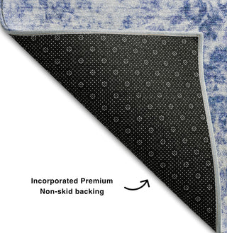 Piper Looms Mayfield Organic AMF553 Blue Machine Washable Area Rug Backing Image