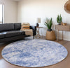 Piper Looms Mayfield Organic AMF553 Blue Machine Washable Area Rug Round Lifestyle Image Feature