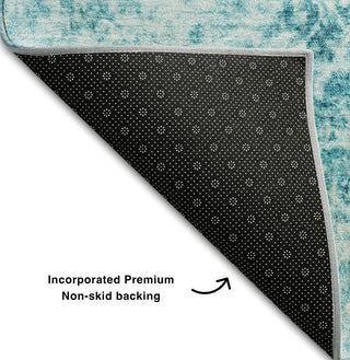 Piper Looms Mayfield Organic AMF553 Teal Machine Washable Area Rug Backing Image