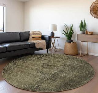 Piper Looms Mayfield Organic AMF554 Gray Machine Washable Area Rug Round Lifestyle Image Feature