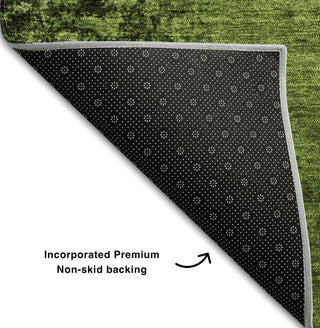 Piper Looms Mayfield Organic AMF554 Green Machine Washable Area Rug Backing Image