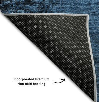 Piper Looms Mayfield Organic AMF554 Navy Machine Washable Area Rug Backing Image