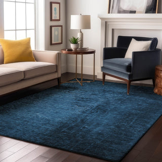 Piper Looms Mayfield Organic AMF554 Navy Machine Washable Area Rug Lifestyle Image Feature