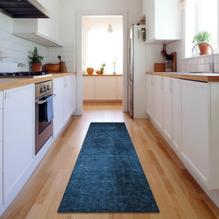 Piper Looms Mayfield Organic AMF554 Navy Machine Washable Area Rug Runner Lifestyle Image Feature