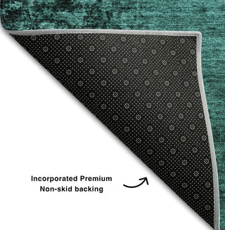 Piper Looms Mayfield Organic AMF554 Teal Machine Washable Area Rug Backing Image