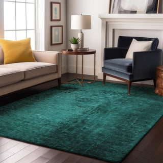Piper Looms Mayfield Organic AMF554 Teal Machine Washable Area Rug Lifestyle Image Feature