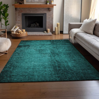 Piper Looms Mayfield Organic AMF554 Teal Machine Washable Area Rug Lifestyle Image Feature