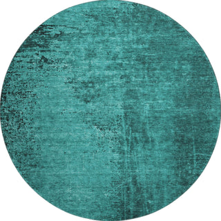 Piper Looms Mayfield Organic AMF554 Teal Machine Washable Area Rug Round Main Image