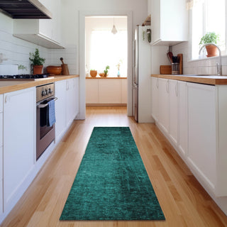 Piper Looms Mayfield Organic AMF554 Teal Machine Washable Area Rug Runner Lifestyle Image Feature