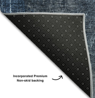 Piper Looms Mayfield Organic AMF556 Blue Machine Washable Area Rug Backing Image