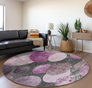 Piper Looms Mayfield Organic AMF556 Garnet Machine Washable Area Rug Round Lifestyle Image Feature