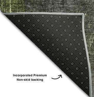 Piper Looms Mayfield Organic AMF556 Green Machine Washable Area Rug Backing Image