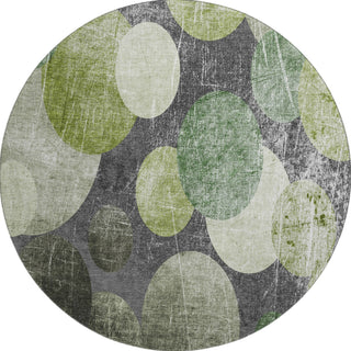 Piper Looms Mayfield Organic AMF556 Green Machine Washable Area Rug Round Main Image