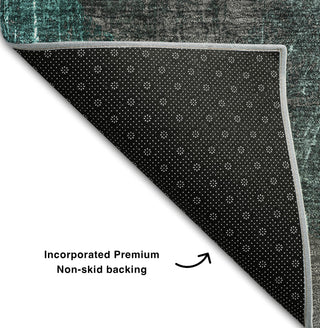 Piper Looms Mayfield Organic AMF556 Teal Machine Washable Area Rug Backing Image