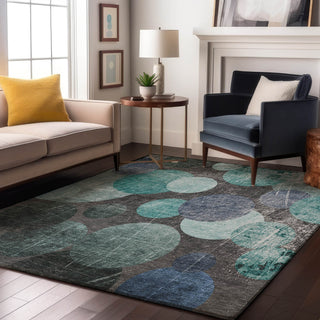 Piper Looms Mayfield Organic AMF556 Teal Machine Washable Area Rug Lifestyle Image Feature