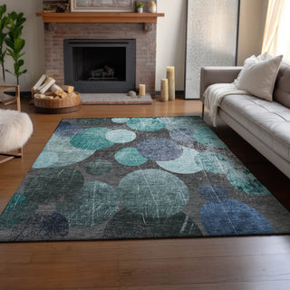 Piper Looms Mayfield Organic AMF556 Teal Machine Washable Area Rug Lifestyle Image Feature