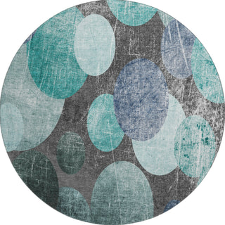 Piper Looms Mayfield Organic AMF556 Teal Machine Washable Area Rug Round Main Image