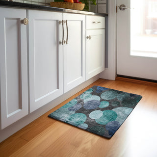 Piper Looms Mayfield Organic AMF556 Teal Machine Washable Area Rug Scatter Lifestyle Image Feature