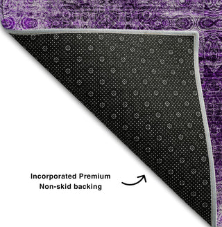 Piper Looms Mayfield Organic AMF557 Eggplant Machine Washable Area Rug Backing Image