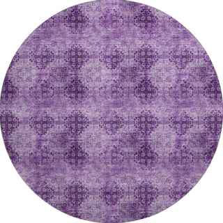 Piper Looms Mayfield Organic AMF557 Eggplant Machine Washable Area Rug Round Main Image