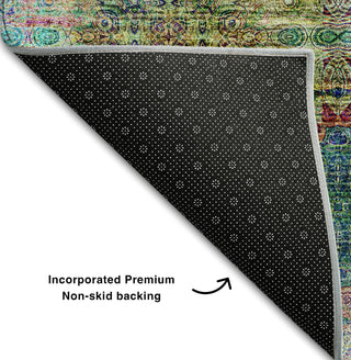 Piper Looms Mayfield Organic AMF557 Green Machine Washable Area Rug Backing Image