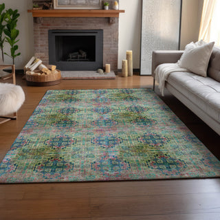 Piper Looms Mayfield Organic AMF557 Green Machine Washable Area Rug Lifestyle Image Feature
