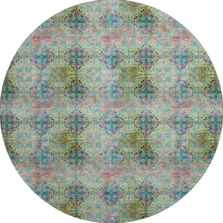 Piper Looms Mayfield Organic AMF557 Green Machine Washable Area Rug Round Main Image