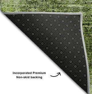 Piper Looms Mayfield Organic AMF557 Olive Machine Washable Area Rug Backing Image