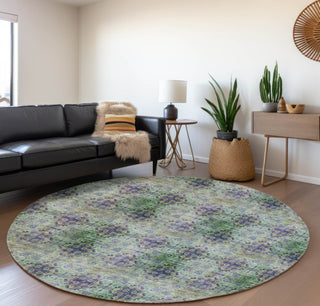 Piper Looms Mayfield Organic AMF557 Purple Machine Washable Area Rug Round Lifestyle Image Feature