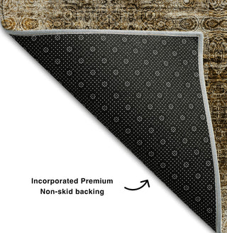 Piper Looms Mayfield Organic AMF557 Taupe Machine Washable Area Rug Backing Image