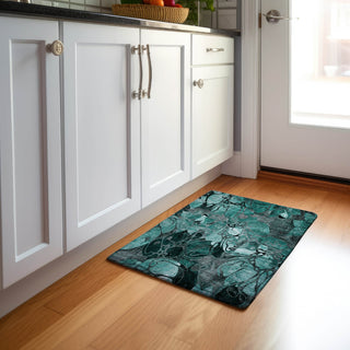 Piper Looms Mayfield Floral AMF558 Teal Machine Washable Area Rug Scatter Lifestyle Image Feature