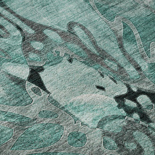 Piper Looms Mayfield Floral AMF558 Teal Machine Washable Area Rug Swatch Image