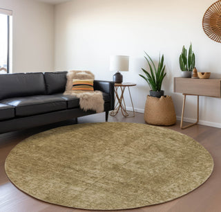 Piper Looms Mayfield Organic AMF559 Beige Machine Washable Area Rug Round Lifestyle Image Feature