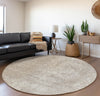 Piper Looms Mayfield Organic AMF559 Ivory Machine Washable Area Rug Round Lifestyle Image Feature