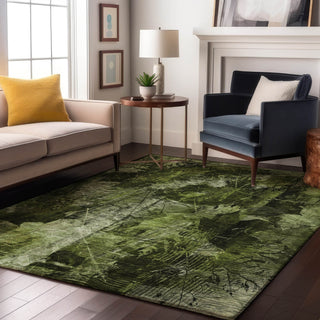 Piper Looms Mayfield Floral AMF560 Green Machine Washable Area Rug Lifestyle Image Feature