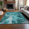 Piper Looms Mayfield Floral AMF560 Teal Machine Washable Area Rug Lifestyle Image Feature