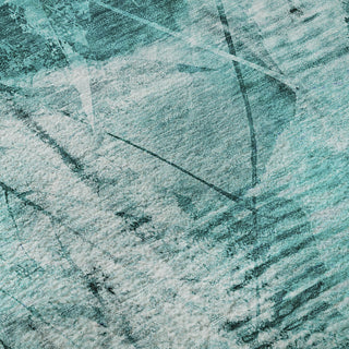 Piper Looms Mayfield Floral AMF560 Teal Machine Washable Area Rug Swatch Image