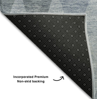 Piper Looms Mayfield Geometric AMF561 Denim Machine Washable Area Rug Backing Image