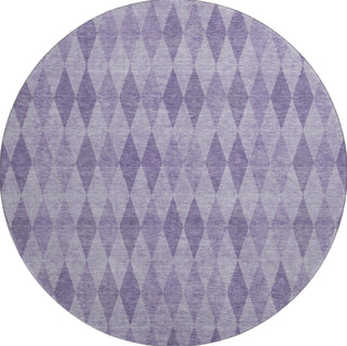 Piper Looms Mayfield Geometric AMF561 Purple Machine Washable Area Rug Round Main Image