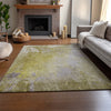 Piper Looms Mayfield Abstract AMF562 Gold Machine Washable Area Rug Lifestyle Image Feature