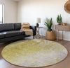 Piper Looms Mayfield Abstract AMF562 Gold Machine Washable Area Rug Round Lifestyle Image Feature